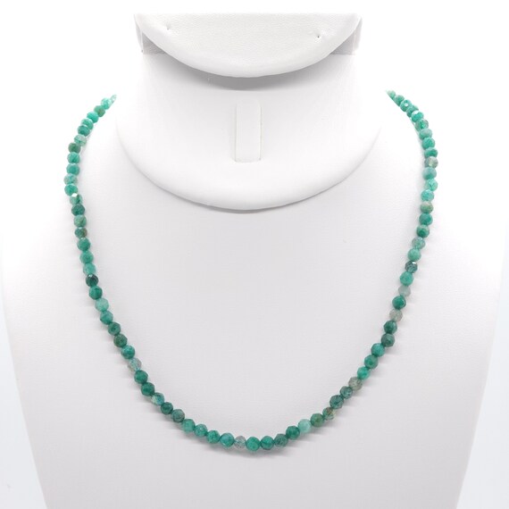 Green Larvikite Beaded Choker/Necklace | 16" Genuine Natural Gemstone