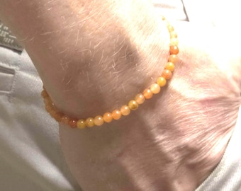 Red Aventurine Genuine Gemstone Handmade Beaded Minimalist Bracelet | 4mm | Round
