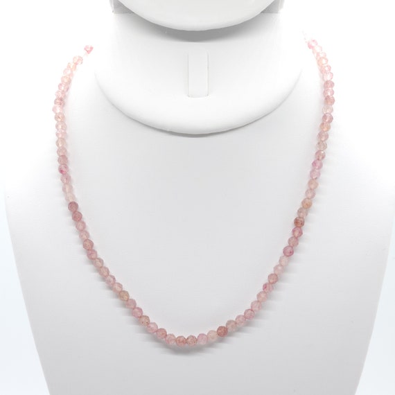 Strawberry Quartz Beaded Choker/Necklace | 16" Genuine Natural Gemstone