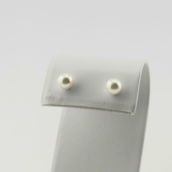 Pearl Stud Earrings | Sterling Silver | 6mm Genuine Natural Gemstone
