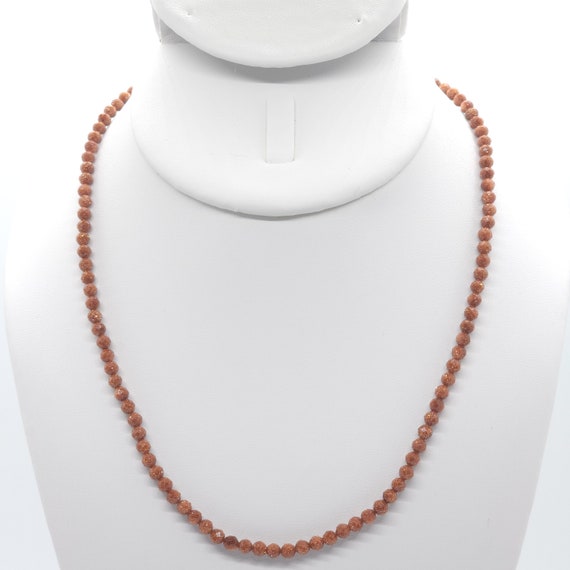 Goldstone Beaded Necklace | 17" Genuine Natural Gemstone