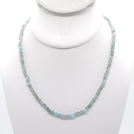 Ice Apatite Beaded Choker/Necklace | 16" Genuine Natural Gemstone