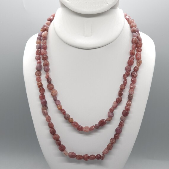 Ruby Beaded Double Strand Choker/Necklace | 17" Genuine Natural Gemstone | Handmade