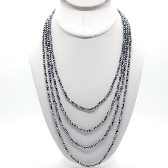 Terahertz Beaded Four Strand Choker/Necklace | 17" Genuine Natural Gemstone