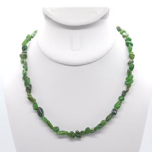 Chrome Diopside Beaded Choker/Necklace | Handmade | 16&quot; Genuine Natural Gemstone Nuggets | Hypoallergenic Version Available