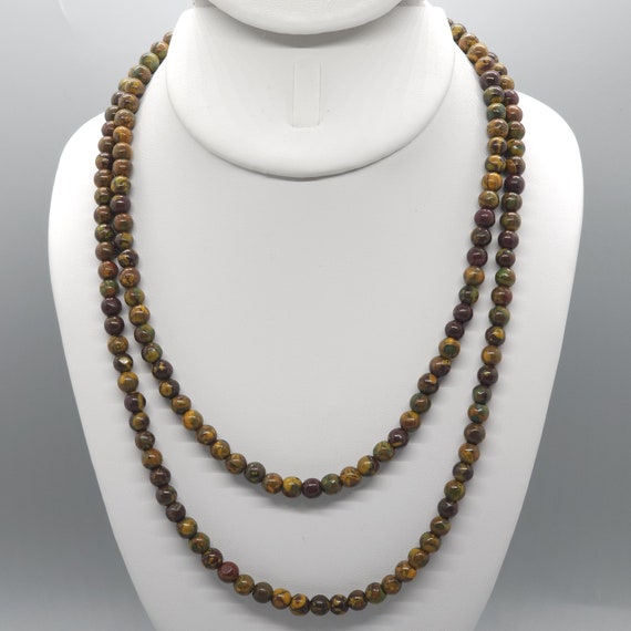 Nuwa Stone Beaded Double Strand Choker/Necklace | 17" Genuine Natural Gemstone