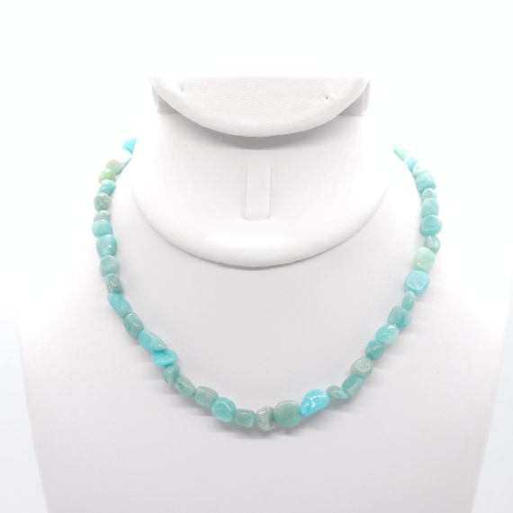Amazonite Beaded Choker Necklace | Handmade | 14" Genuine Natural Gemstone