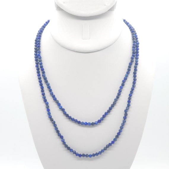 Lapis Lazuli Beaded Double Strand Choker/Necklace | 16" Genuine Natural Gemstone
