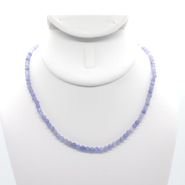 Tanzanite Beaded Choker Necklace | 15" Genuine Natural Gemstone