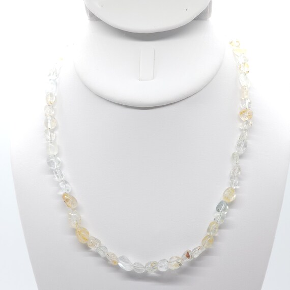 Topaz Beaded Necklace | Handmade | 17" Genuine Natural Gemstone