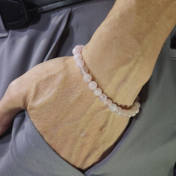Pink Morganite Beaded Semi-Minimalist Stretch Bracelet | 6 mm Genuine Natural Gemstone | Handmade to Order