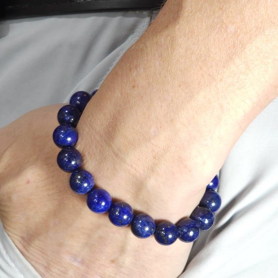 Lapis Lazuli Stretch Bracelet | 10mm Genuine Natural Gemstone | Handmade to Order