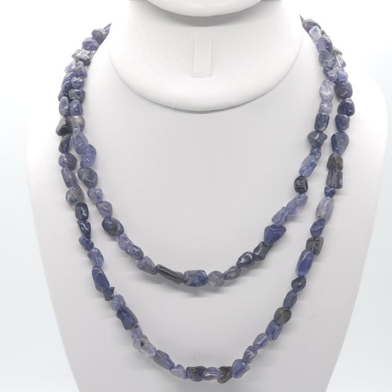 Iolite Beaded Double Strand Choker/Necklace | 16" Genuine Natural Gemstone
