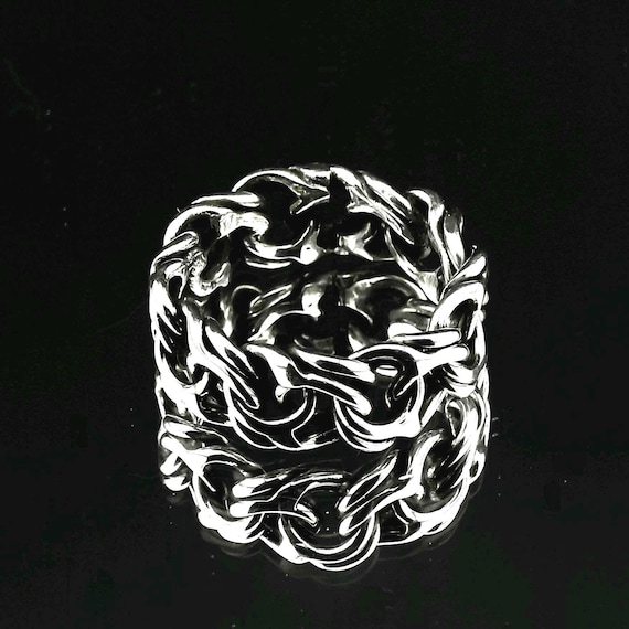 Bismarck Ring | Handmade Sterling Silver Chain Link | Size US 9