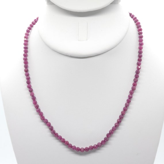 Ruby Beaded Choker/Necklace | 16" Genuine Natural AAA Gemstone | Handmade