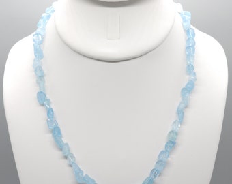 Collier Perles Turquoise Naturelle - Longueur 24" - Réglable - Artisanat Inde