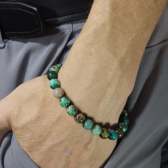 Chrysocolla Stretch Bracelet | 8mm Genuine Natural Gemstone | Handmade to Order