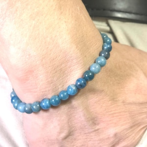 Apatite Semi-Minimalist Stretch Bracelet | 6mm Genuine AAA Natural Gemstone | Handmade to Order