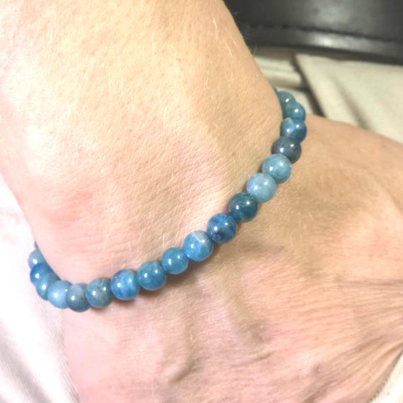 Apatite Semi-Minimalist Stretch Bracelet | 6mm Genuine AAA Natural Gemstone | Handmade to Order