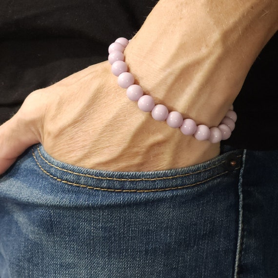 Glow Stretch Bracelet | Luminous Pastel Colors | 8 mm Genuine Crystal & Gemstone | Handmade to Order