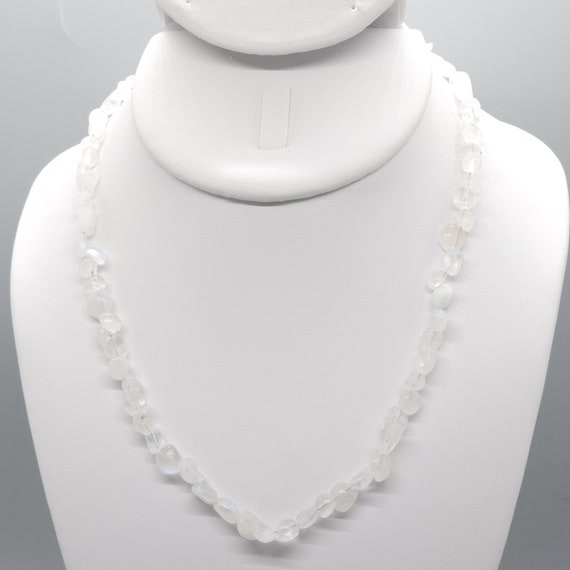 Moonstone Beaded Necklace | Handmade | 17" Genuine Natural Gemstone
