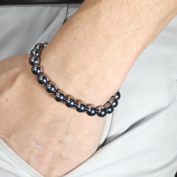 Terahertz Stretch Bracelet | 8mm Genuine Natural Gemstone | Handmade to Order