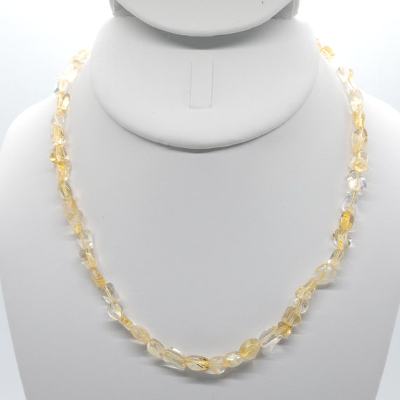Genuine Citrine Beaded Choker/Necklace | 16" Natural Zambian Gemstone
