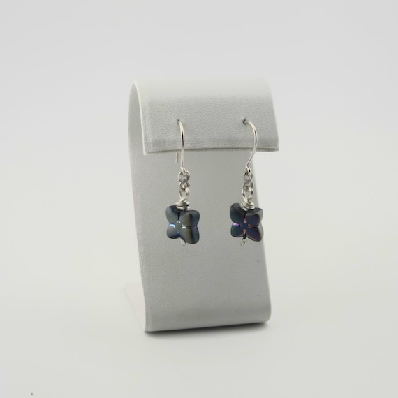 Iris Earrings | Handmade in Solid Argentium Silver and Genuine Glass | Tarnish Resistant