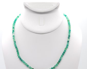 Collier Perles Turquoise Naturelle - Longueur 24" - Réglable - Artisanat Inde