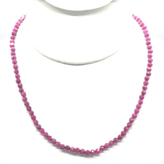Ruby Beaded Choker/Necklace | 4mm Genuine Natural AAA Gemstone | Handmade to Order | Hypoallergenic Version Available