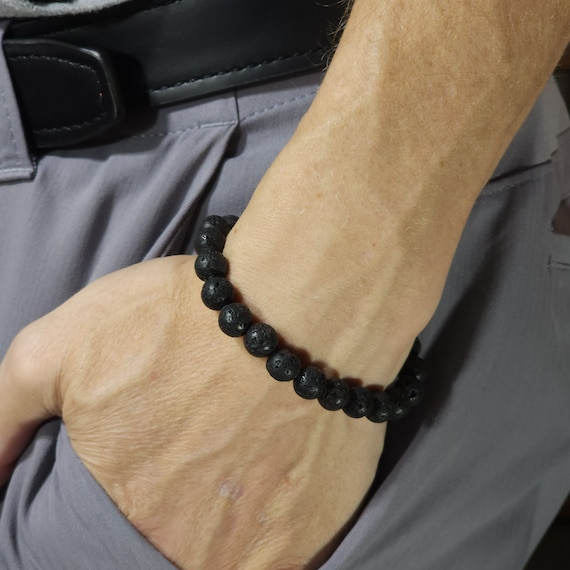 Lava Stone Stretch Bracelet | 8mm Genuine Natural Gemstone | Handmade to Order