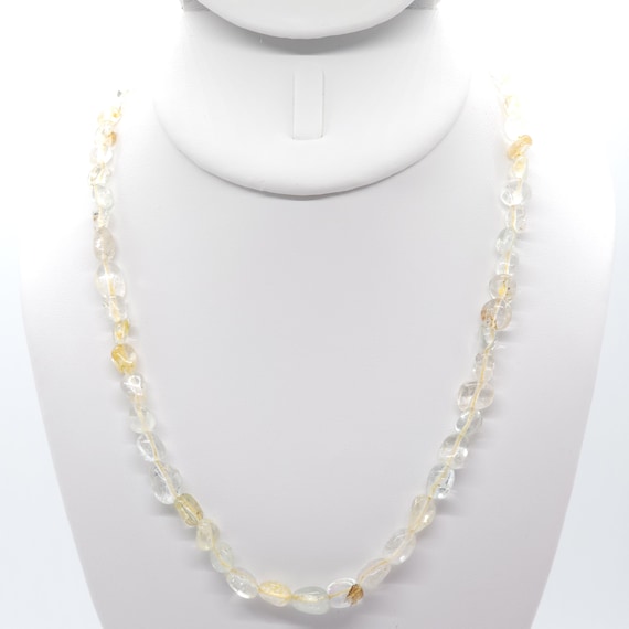 Topaz Beaded Necklace | Handmade | 18" Genuine Natural Gemstone