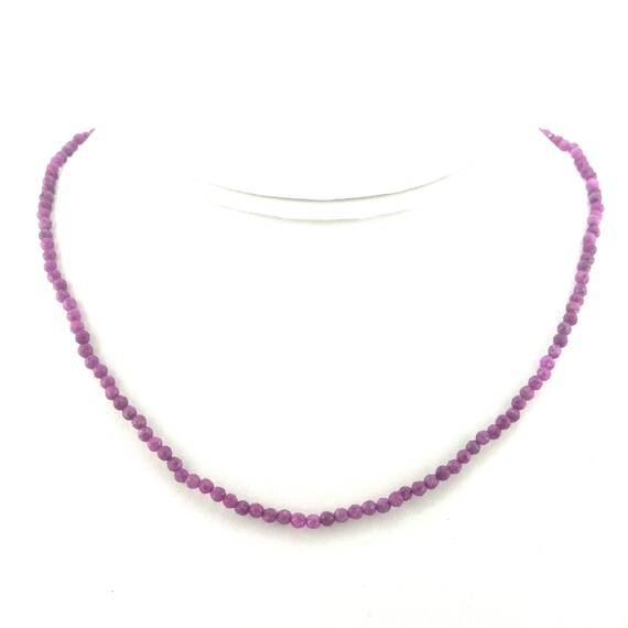 Ruby Beaded Choker/Necklace | 3mm Genuine Natural AAA Gemstone | Handmade to Order | Hypoallergenic Version Available