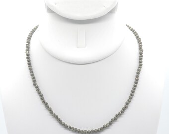 Pyrite Beaded Choker/Necklace | 15" Genuine Natural Gemstone