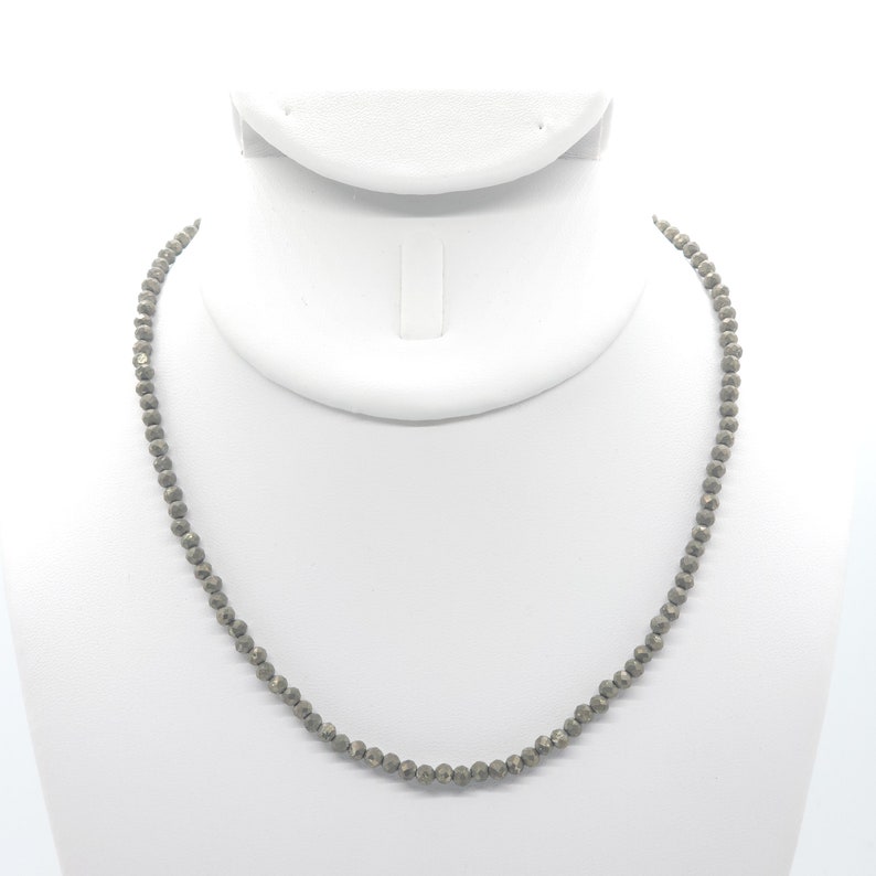 Pyrite Beaded Choker/Necklace 15 Genuine Natural Gemstone image 1