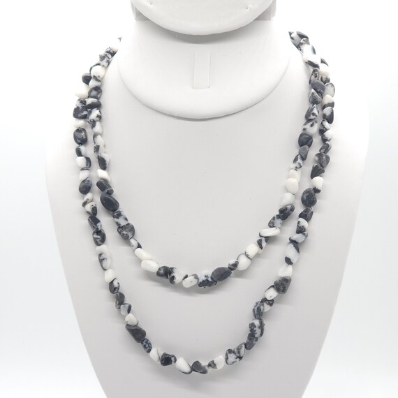 Zebra Jasper Beaded Double Strand Choker/Necklace | 16" Natural Gemstone