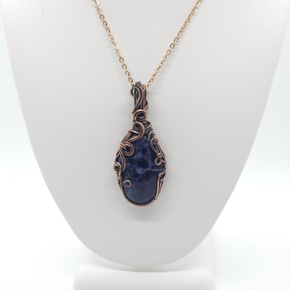 Sodalite Pendant Necklace | Hand Made | Wrapped in Copper