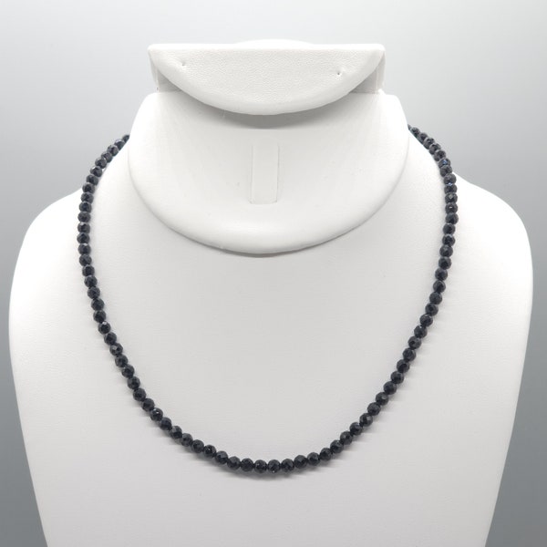 Black Spinel Beaded Choker/Necklace | 15" Genuine Natural Gemstone