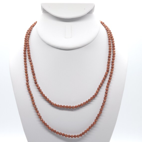 Goldstone Beaded Soubke Strand Choker/Necklace | 16" Genuine Natural Gemstone
