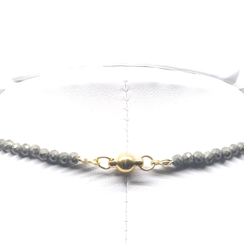 Pyrite Beaded Choker/Necklace 15 Genuine Natural Gemstone image 5