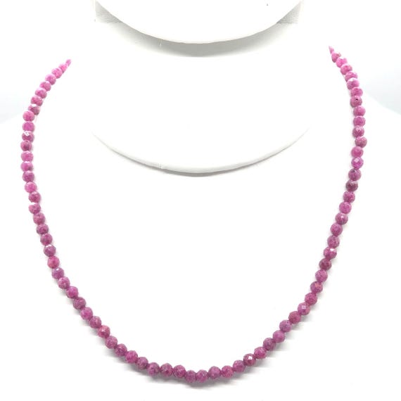 Ruby Beaded Choker/Necklace | 4mm Genuine Natural AAA Gemstone | Handmade to Order | Hypoallergenic Version Available