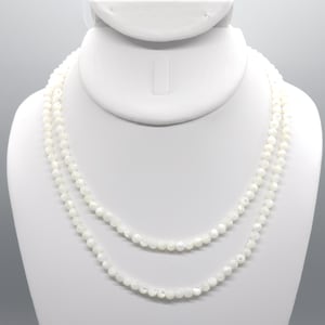Mother of Pearl Beaded Choker/Necklace | 15&quot; Genuine Natural Gemstone | Handmade | Hypoallergenic Version Available