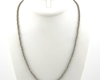 Collier Perles Turquoise Naturelle - Longueur 24" (61cm) - Pierres Bleues Sur Chaîne Laiton - Fait Main Inde