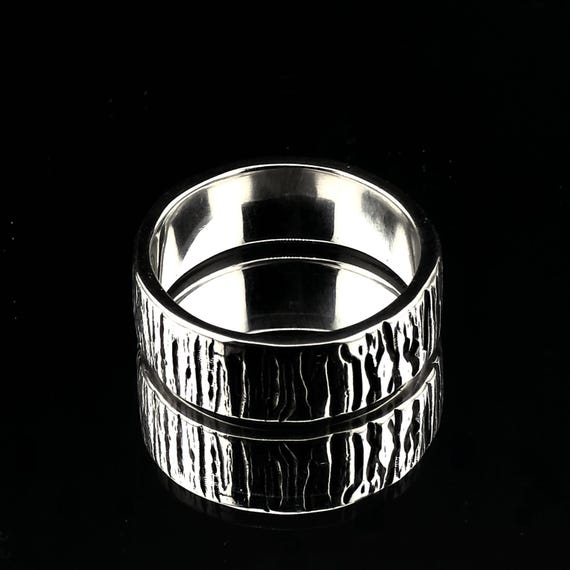 Mystic Woodwork Ring |Handmade in Antiqued 940 Silver | Size US 9 | Tarnish Resistant