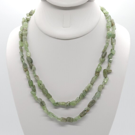 Green Kyanite Beaded Double Strand Choker/Necklace | 16" Genuine Natural Gemstone