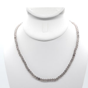 Smoky Quartz Beaded Choker/Necklace | 16&quot; Genuine Natural Gemstone | Handmade | Hypoallergenic Version Available