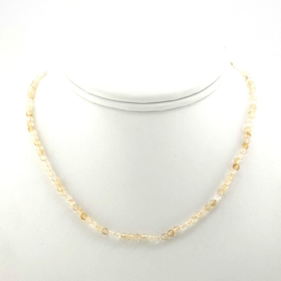 Citrine Beaded Choker/Necklace | 3mm Natural Zambian Gemstone | Handmade to Order | Hypoallergenic Version Available