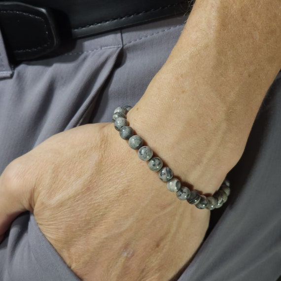 Map Jasper Semi-Minimalist Stretch Bracelet | 6mm Genuine Natural Gemstone | Handmade to Order