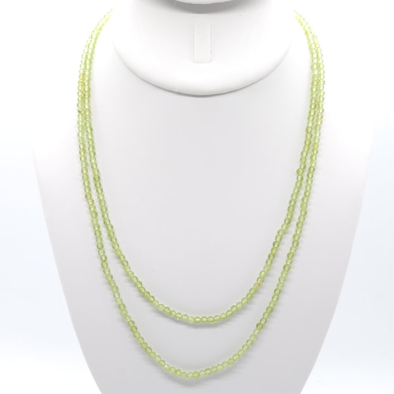 Peridot Beaded Double Strand Beaded Choker/Necklace | 17" Genuine Natural Gemstone