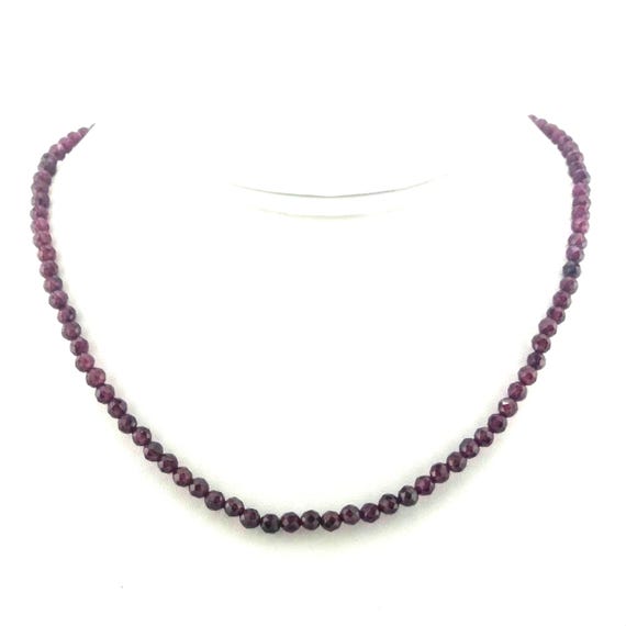 Garnet  Beaded  Minimalist Choker/Necklace | 4mm Genuine Natural AAA Gemstone | Handmade to Order | Hypoallergenic Version Available